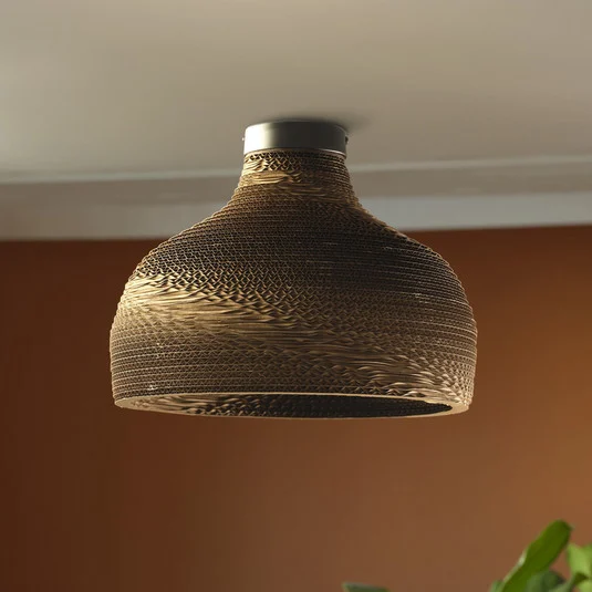 Plafón OSRAM HAT, marrón, Ø 36 cm, cartón ondulado, E27