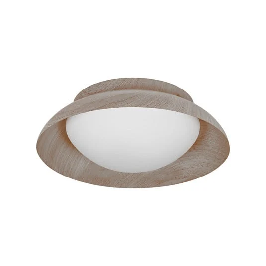 Plafón ORBIS Milan de OSRAM, madera, Ø 31 cm, metal/vidrio