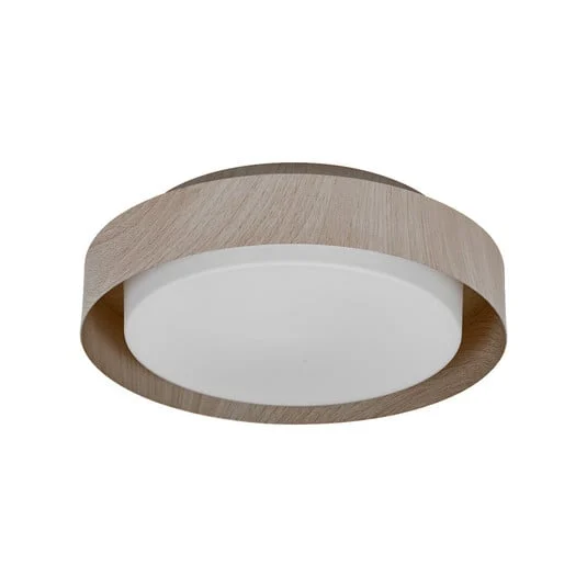 Plafón OSRAM ORBIS MADRID, madera, Ø 29 cm, metal/vidrio