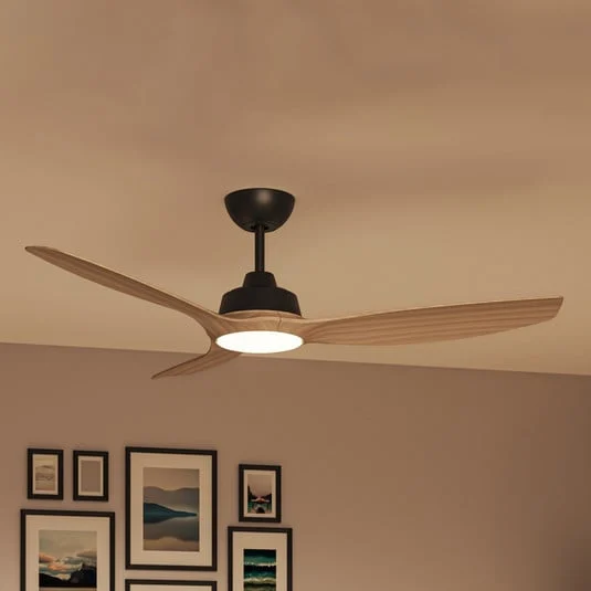 Ventilador LED Philips Olas, Ø 132 cm, marrón/negro, silencioso