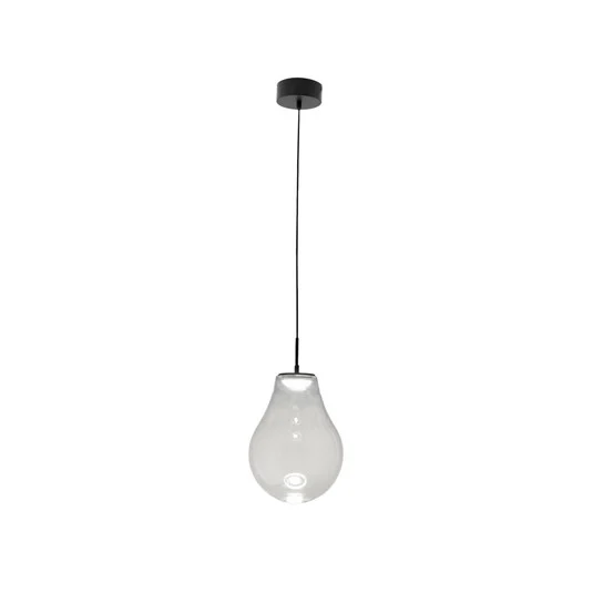 Lámpara colgante LED Noa, transparente, cristal, Ø 25 cm, CCT, atenuable