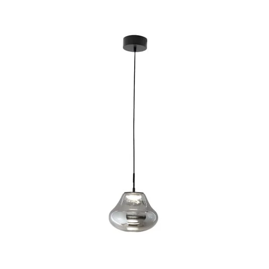 Lámpara colgante LED Deva, gris, cristal, Ø 25 cm, CCT, atenuable