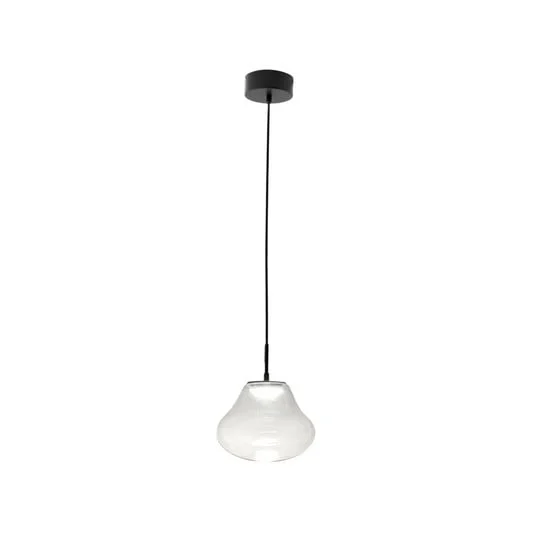 Lámpara colgante LED Deva, transparente, cristal, Ø 25 cm, CCT, atenuable