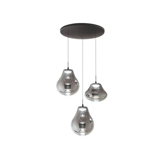 Lámpara colgante LED Deva, 3 luces, Ø 50 cm, gris, CCT, atenuable