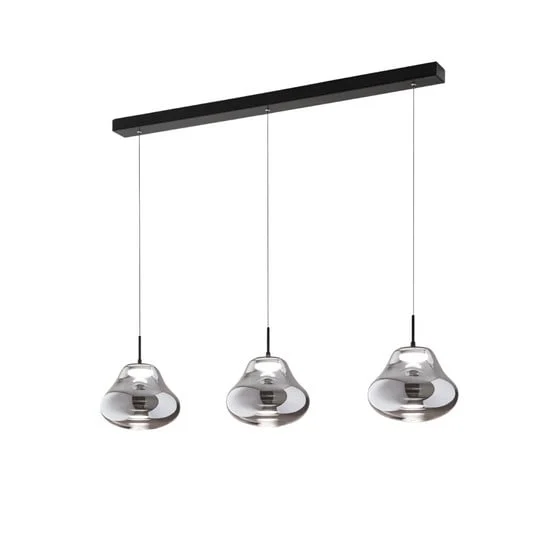 Lámpara colgante LED Deva, 3 luces, 115 cm, gris, CCT, atenuable