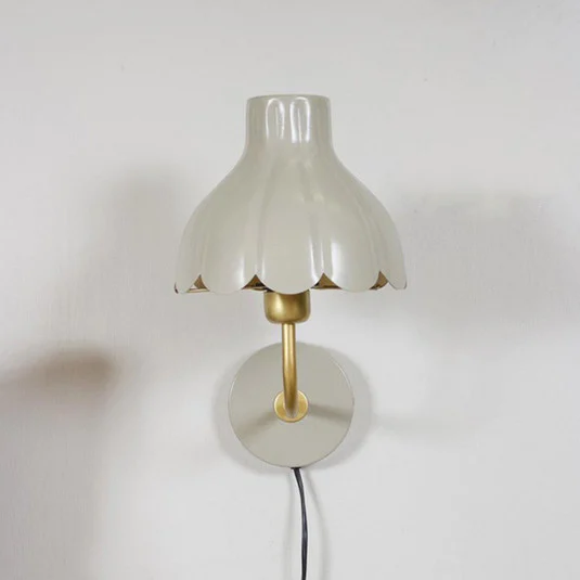 PR Home Aplique de pared Wells, beige/dorado, 21 cm, metal