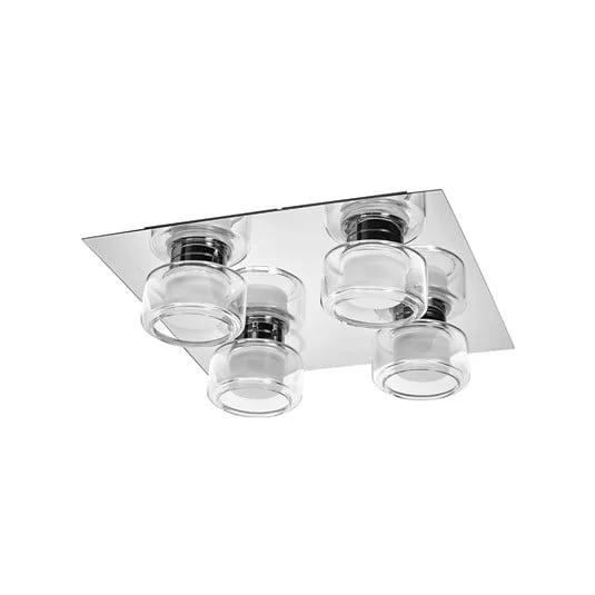 Plafón LED ORBIS FLAME de OSRAM, cromada, 4 luces, CCT IP44