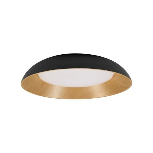 OSRAM LED-lámpara de techo ORBIS ALVA, negro/decoración de madera, Ø 51 cm