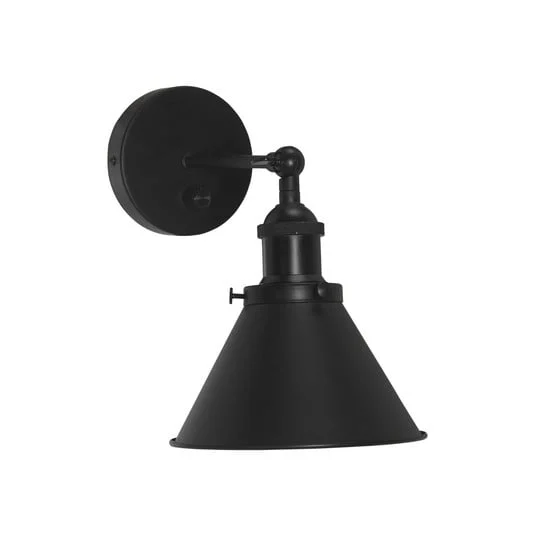 PR Home Aplique de pared Anton con enchufe, 18 cm, atenuable, negro