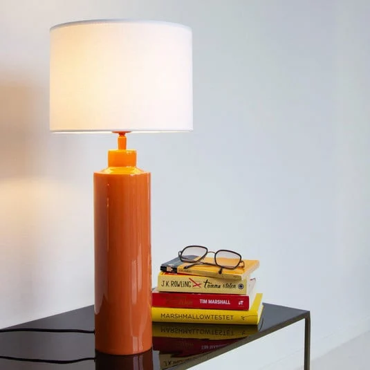 PR Home Lámpara de mesa Solo, naranja/blanca, altura 65 cm