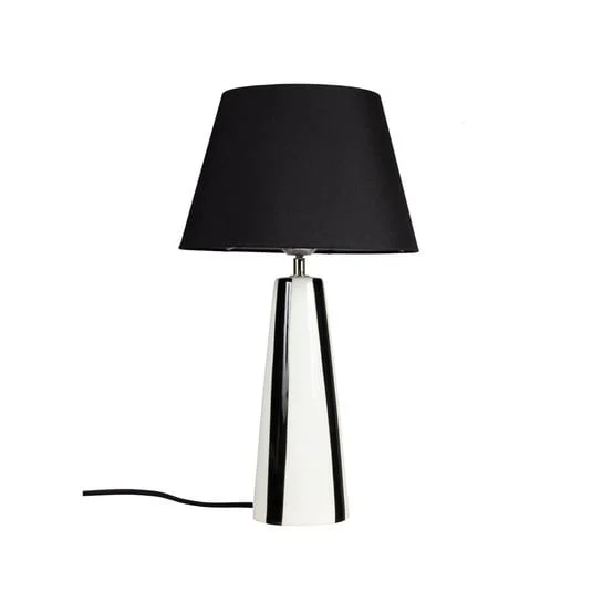 PR Home Lámpara de mesa Leya, negro/blanco, 54 cm, metal/tejido