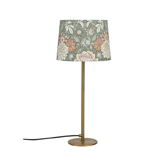 PR Home Lámpara de mesa BASE DAHLIA, verde, altura 58 cm, tela