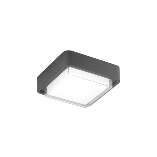 Lámpara LED de techo para exterior Diuk, gris oscuro, metal, IP65