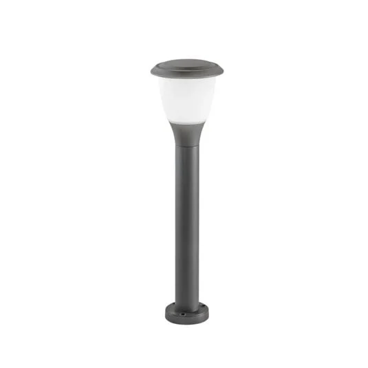 Bolardo luminoso Thiago, 60 cm, gris oscuro, metal, E27, IP65