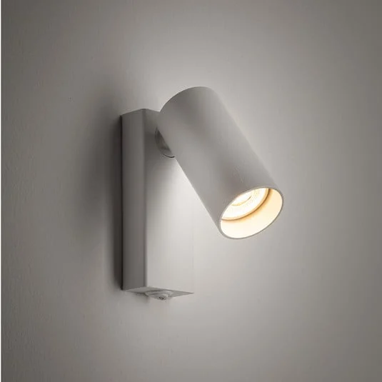 Foco de pared FOURTY, blanco, altura 17 cm, metal, GU10