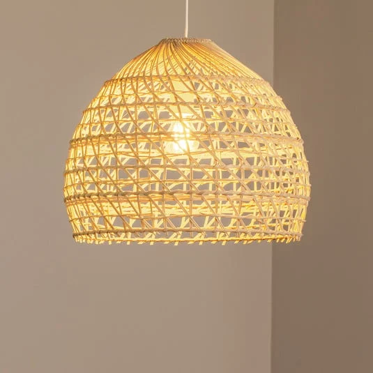 Lámpara colgante BOHO, Ø 43 cm, marrón natural, ratán, E27