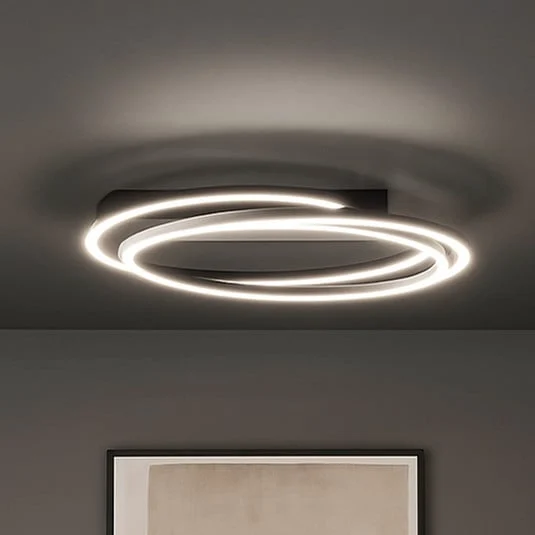 Lámpara LED de techo Kiku, Ø 56 cm, negro arena, metal, CCT