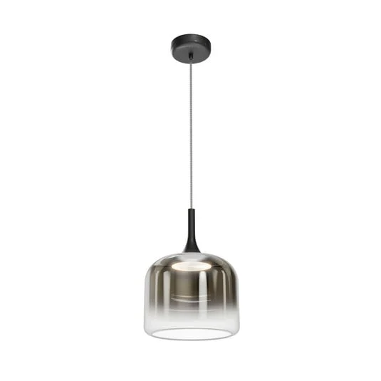 Maytoni Lámpara colgante LED Spirito, gris humo, cristal, Ø 26 cm