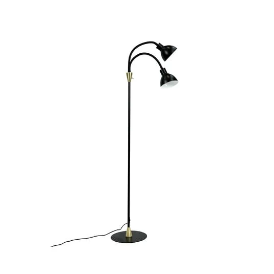 Dyberg Larsen Lámpara de pie Lilje, negro, altura 135 cm, 2 luces.