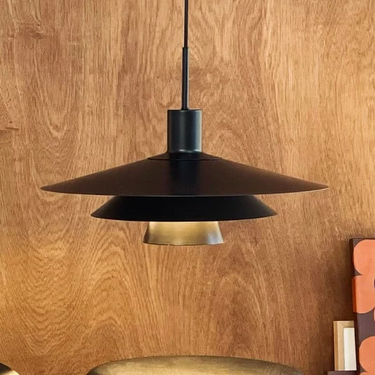 Lámpara colgante Kay de Dyberg Larsen, Ø 50 cm, negra, metal