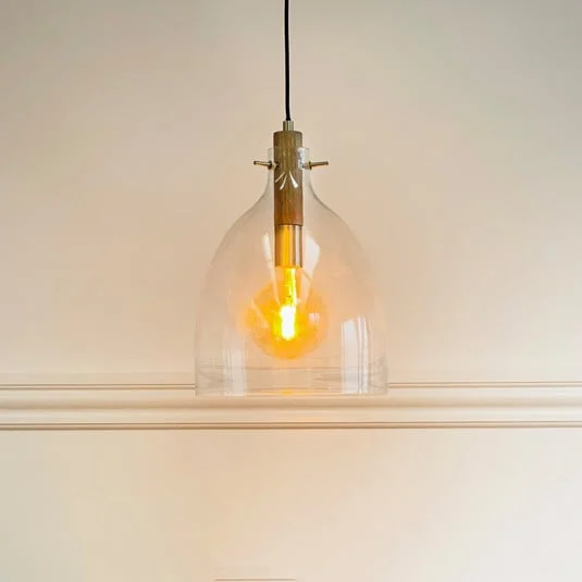 Lámpara colgante Bistro de Dyberg Larsen, Ø 30 cm, transparente, cristal