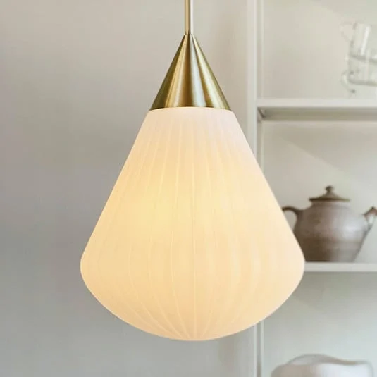 Lámpara colgante Dyberg Larsen Ballon, Ø 33 cm, blanco/color latón