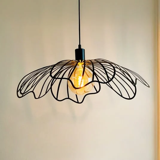 Lámpara colgante BLUMEN de Dyberg Larsen, negro mate, Ø 60 cm