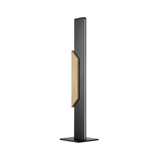 Lámpara de mesa LED Arcus, negro/marrón, altura 56 cm, metal/madera