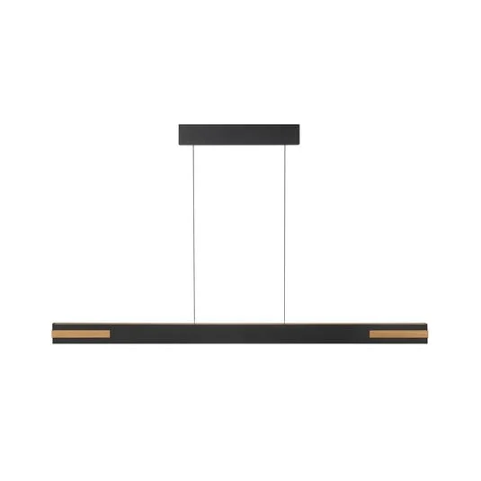 Lámpara colgante LED Streamline, longitud 130 cm, negro, metal