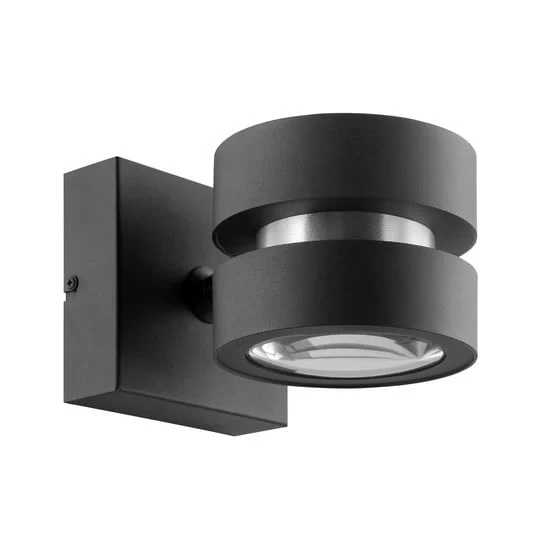 Aplique de pared LED Glow-Sphere, negro, Ø 13 cm, metal, 2 luces.