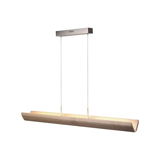 Lámpara colgante LED Monterra, longitud 132 cm, marrón, madera