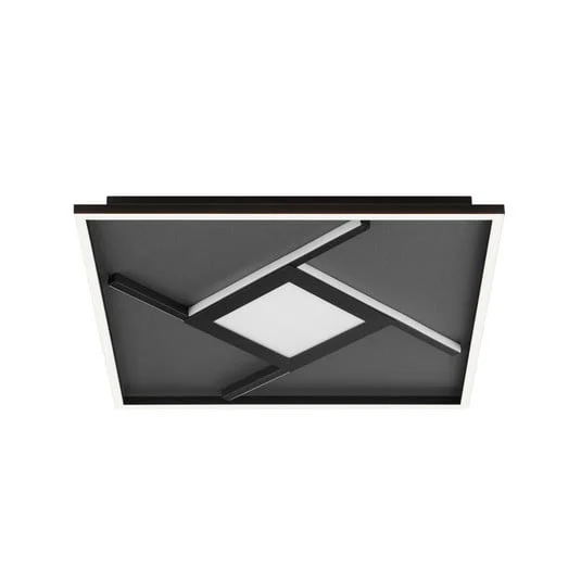 Lámpara LED de techo Hardy, longitud 46 cm, negro mate, metal/tejido