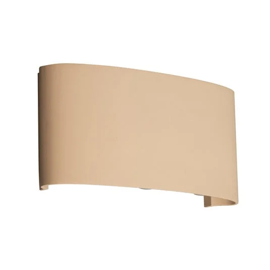 Aplique LED para exterior Berlin, color arena, ancho 17 cm, metal