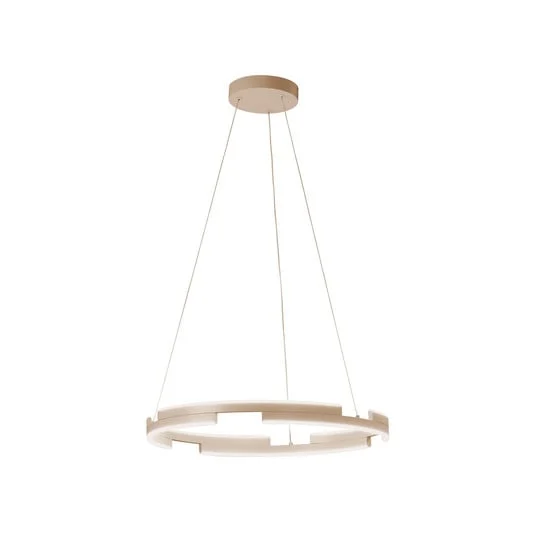 Lámpara colgante LED Circly, color arena, Ø 60 cm, metal, CCT