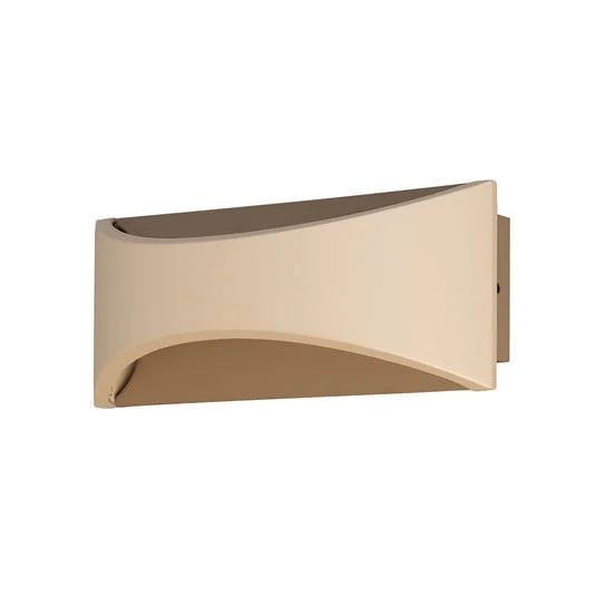 Aplique de pared LED Rio, color greige/arena, ancho 23 cm, metal