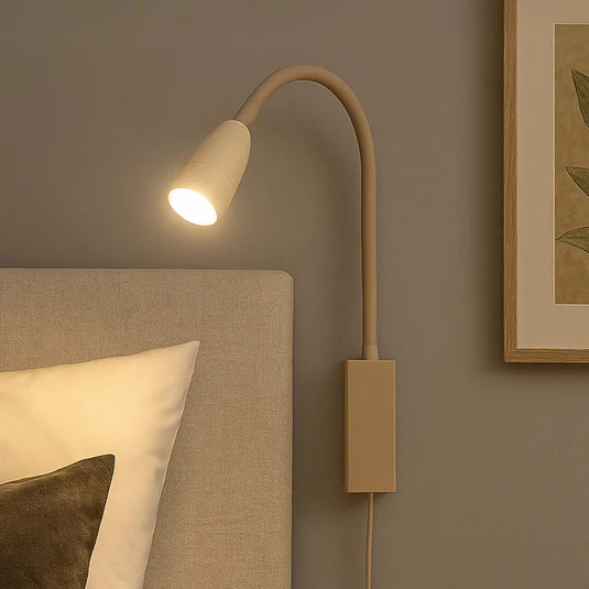 Aplique de pared LED Sten, color arena, altura 61 cm Control por gestos
