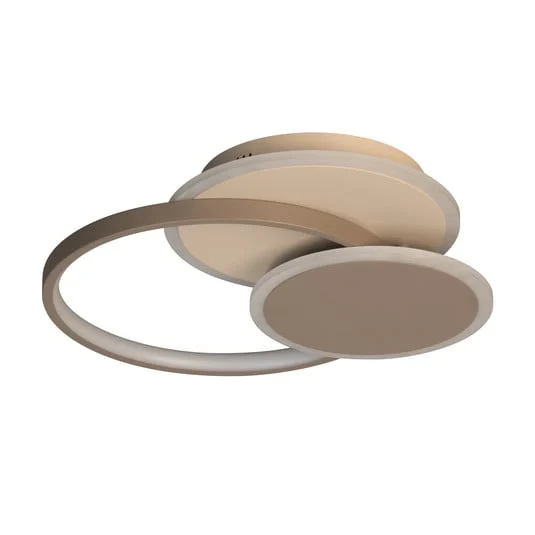 Lámpara LED de techo Tomo, color greige/arena, 40 cm, metal, CCT