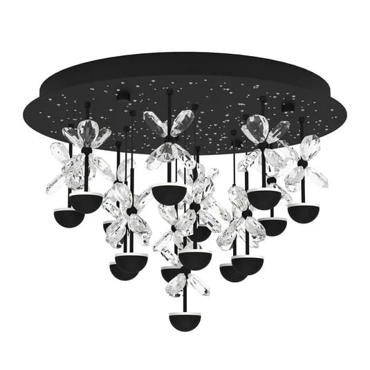 Lámpara LED de techo EGLO Stars of Light Pianopoli negra Ø 50 cm