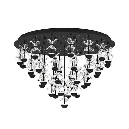 Lámpara LED de techo EGLO Stars of Light Pianopoli negra Ø 78 cm