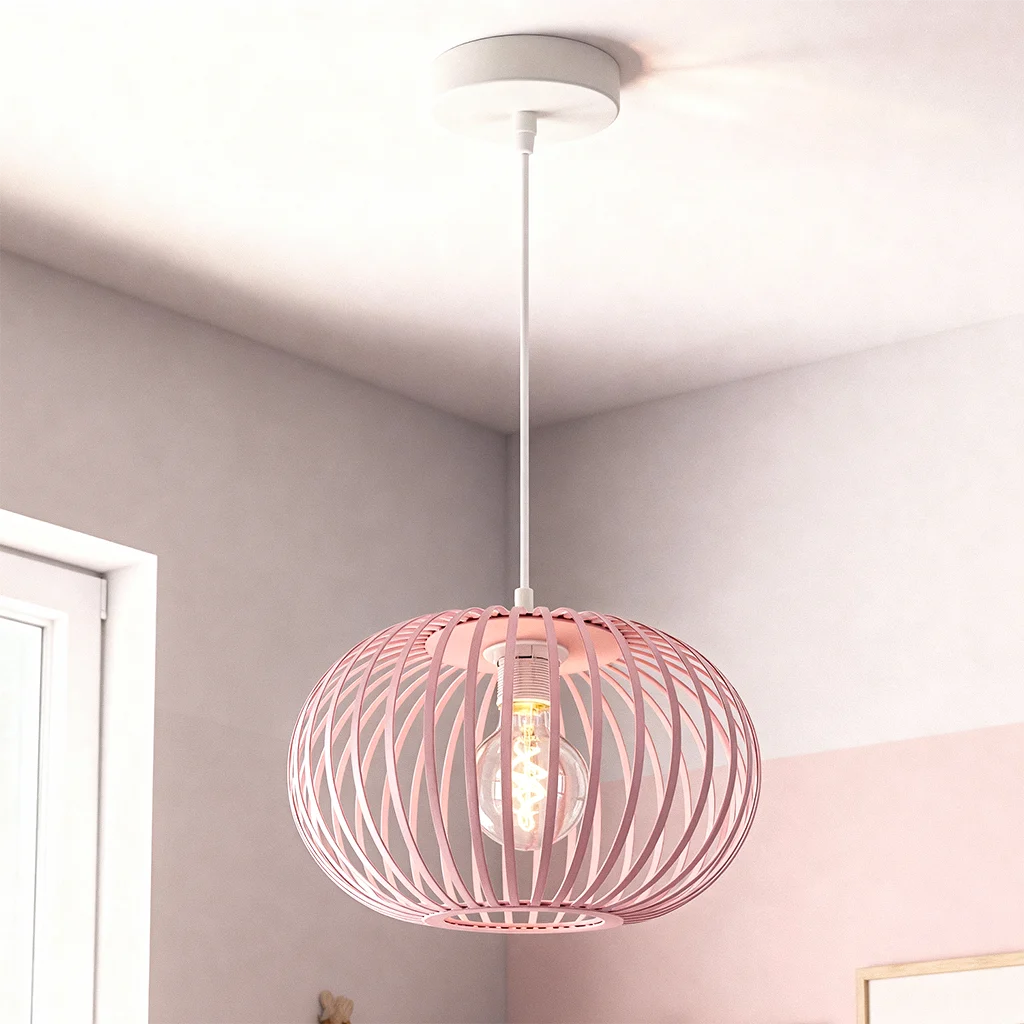 Lámpara colgante infantil rosa industrial, Lieve