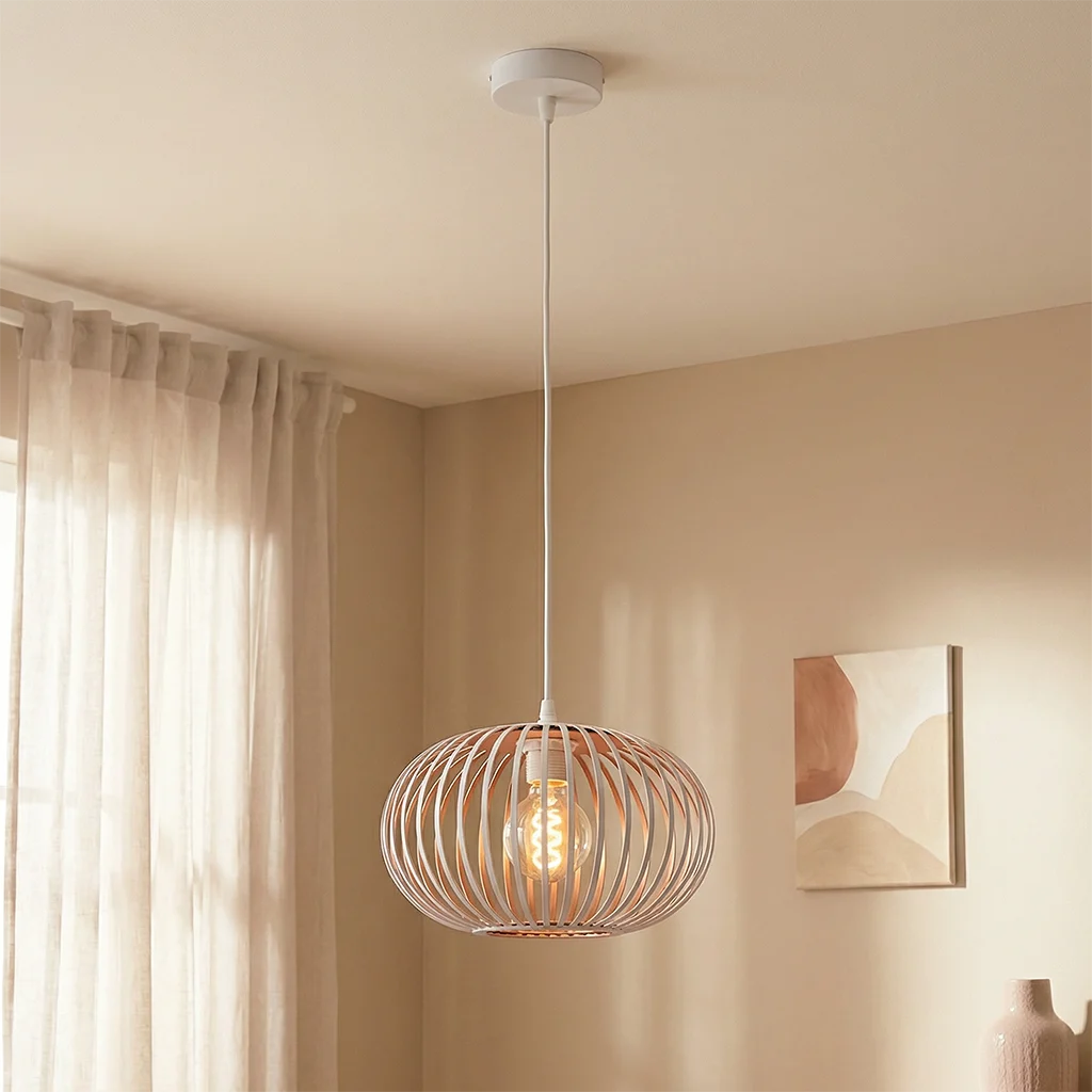 Lámpara colgante gris pardo industrial, Lieve
