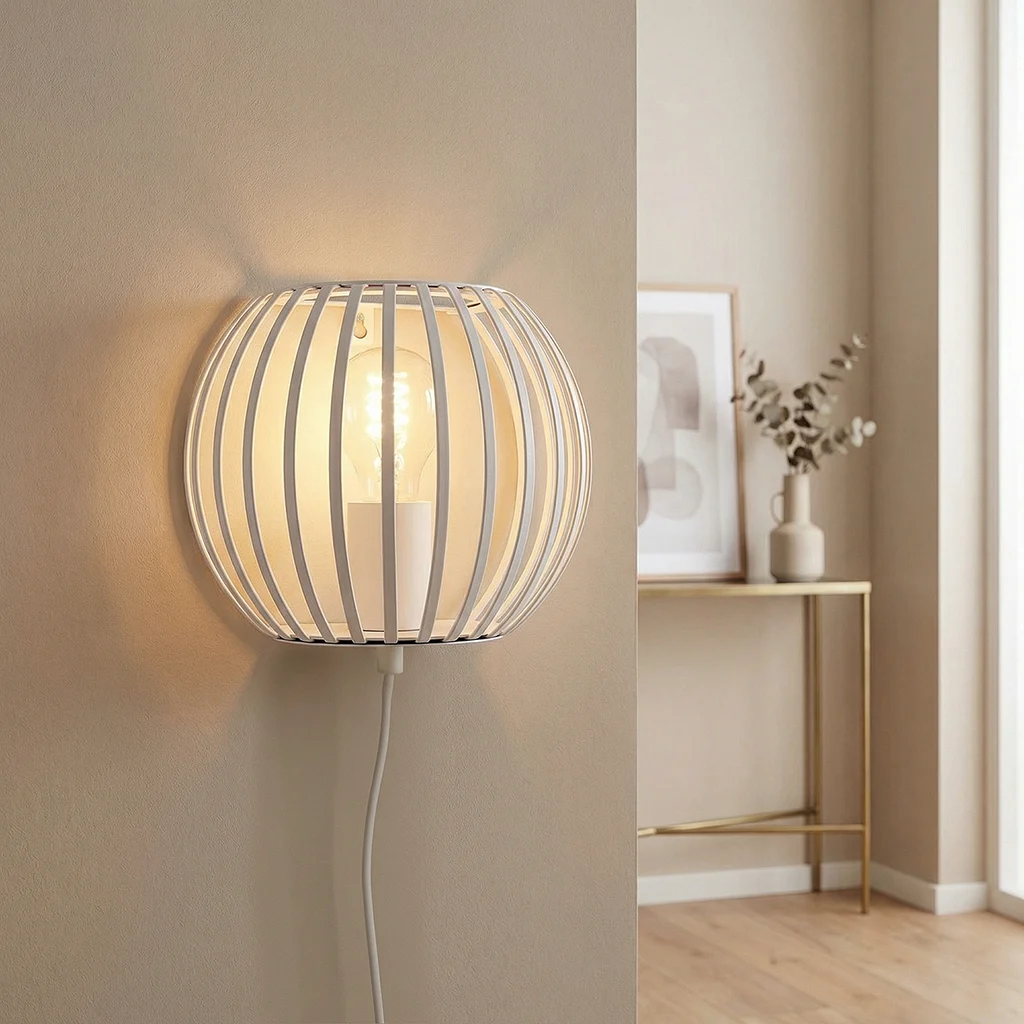 Aplique blanco industrial, Lieve, con interruptor
