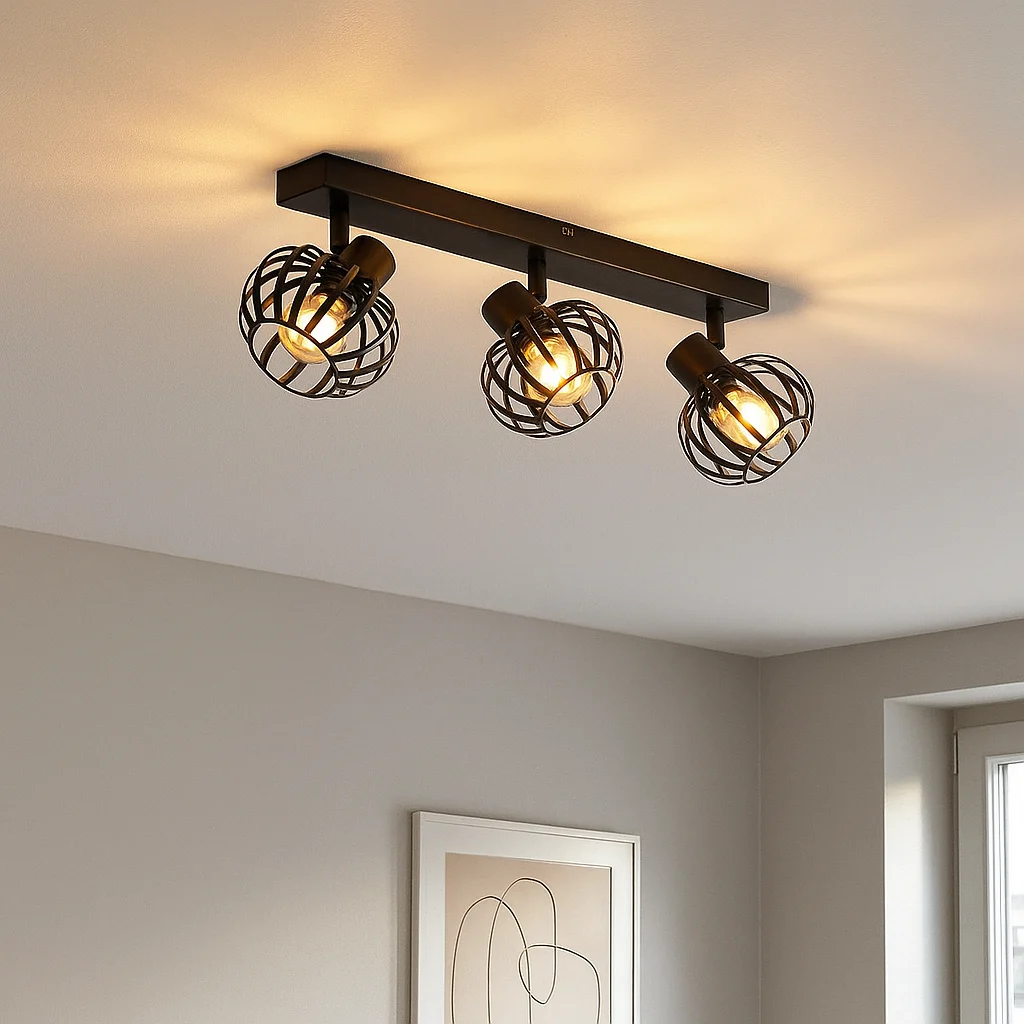 Foco de techo negro industrial, Lieve