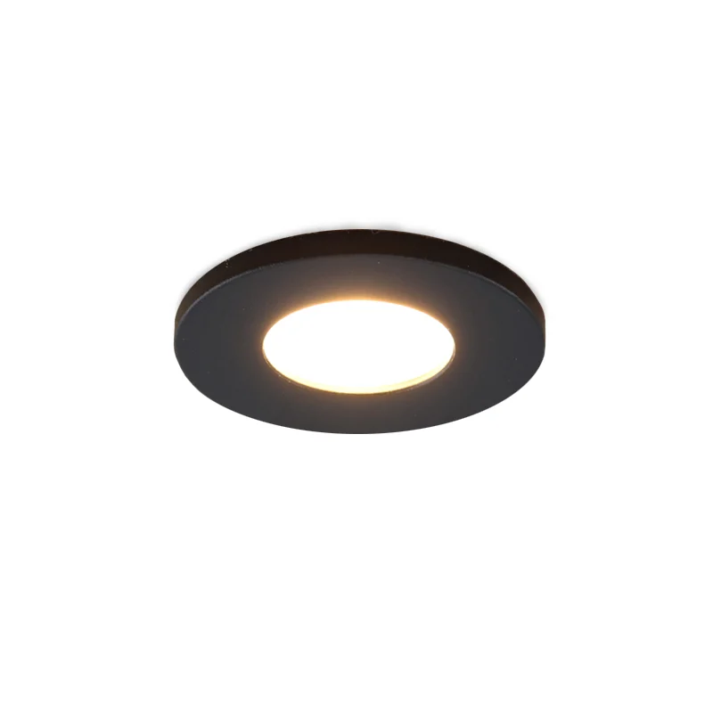 Foco empotrable para porche negro Dico, IP65, regulable