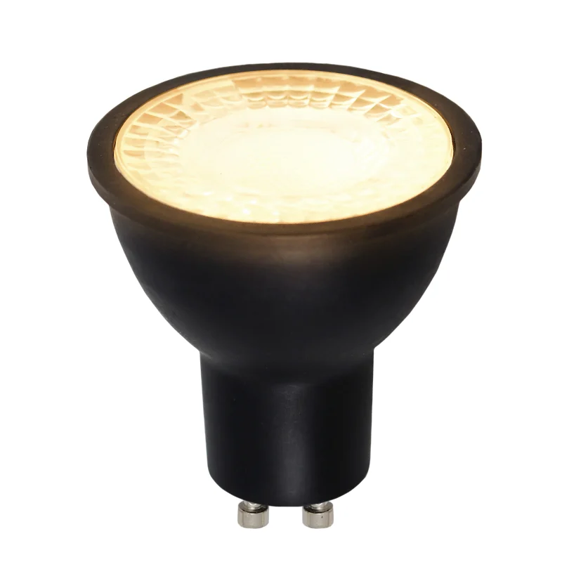 Olucia bombilla LED GU10 Antonie, negro, 3W, 2700K