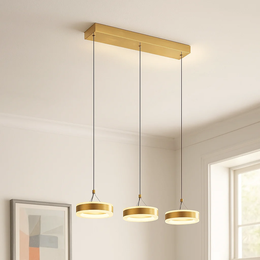 Lámpara colgante latón diseño, Lava, 56W, 3000K LED