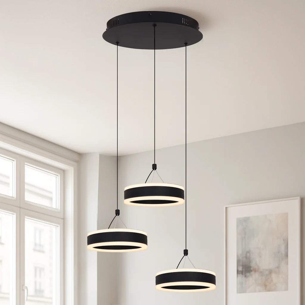 Lámpara colgante negra diseño, Lava, 56W, 3000K LED