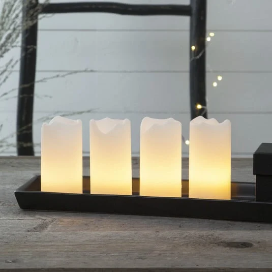 Set 4 velas LED Candle, mando a distancia, blanco