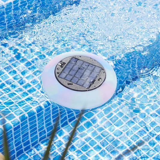 Lámpara piscina solar LED multicolor blanco cálido