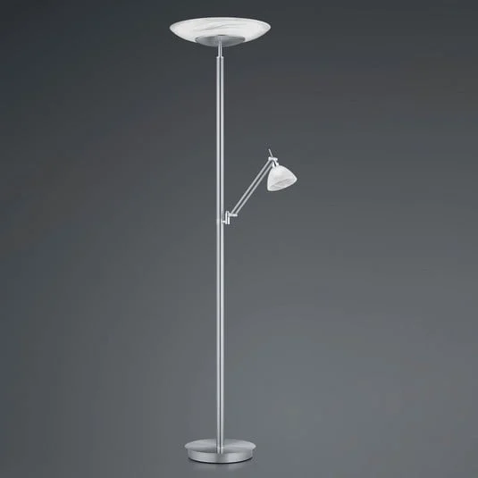 Lámpara de pie LED Findus, 2 luces, níquel